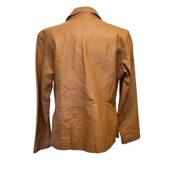 Vintage Bagatelle Leather Mid Century Carmel Tan Jacket Ladies MED